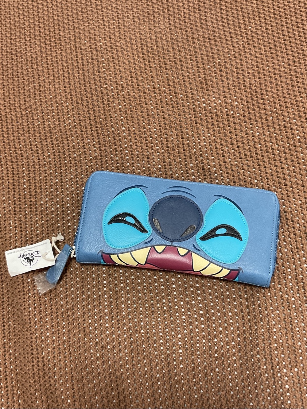 Disney Stitch Blue Cartoon Zip Around Wallet